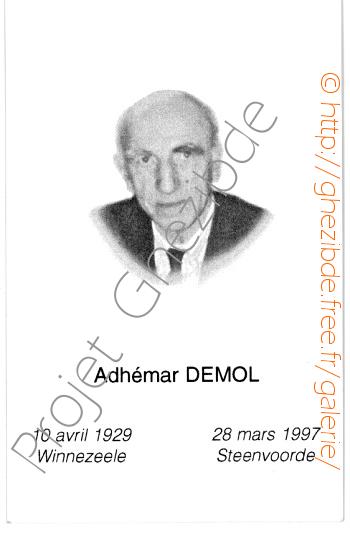 Adhmar Demol, dcd  Steenvoorde, le 28 mars 1997.